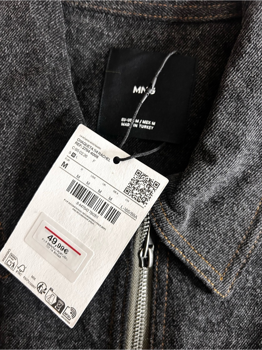 NWT (size M) Mango KNITTED JACKET WITH COMBINED FABRICS - Picture 12 of 12